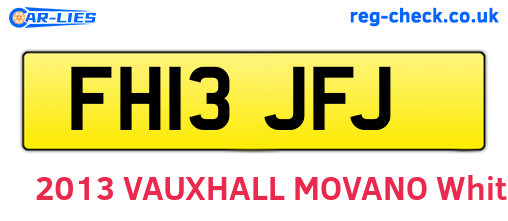 FH13JFJ are the vehicle registration plates.