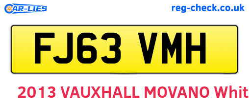 FJ63VMH are the vehicle registration plates.