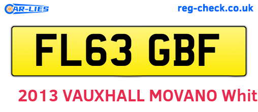 FL63GBF are the vehicle registration plates.