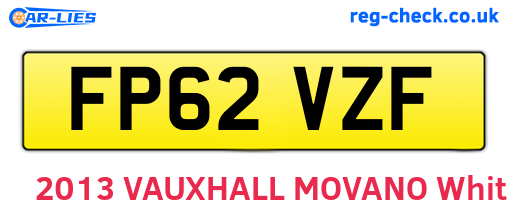 FP62VZF are the vehicle registration plates.