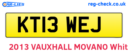 KT13WEJ are the vehicle registration plates.