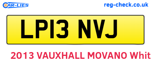 LP13NVJ are the vehicle registration plates.