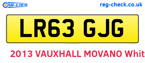 LR63GJG are the vehicle registration plates.