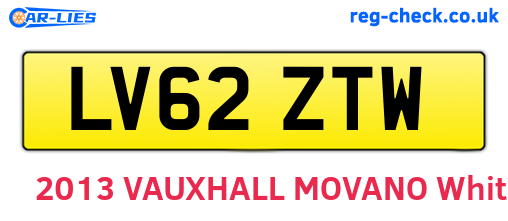 LV62ZTW are the vehicle registration plates.