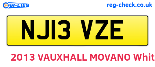 NJ13VZE are the vehicle registration plates.