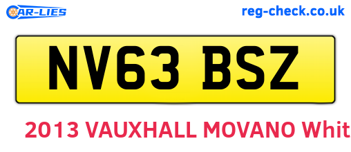 NV63BSZ are the vehicle registration plates.