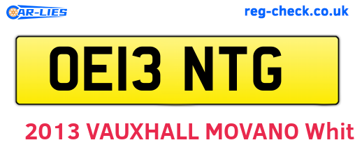 OE13NTG are the vehicle registration plates.