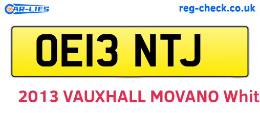 OE13NTJ are the vehicle registration plates.