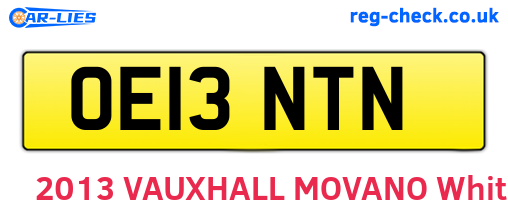 OE13NTN are the vehicle registration plates.