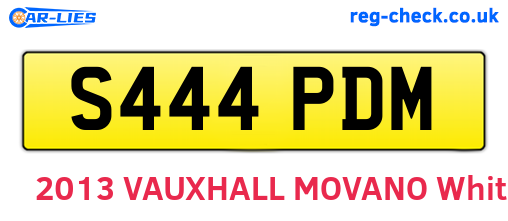 S444PDM are the vehicle registration plates.