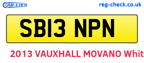 SB13NPN are the vehicle registration plates.