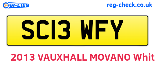 SC13WFY are the vehicle registration plates.