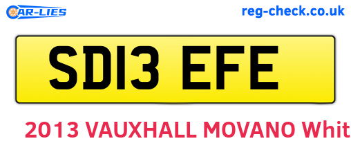 SD13EFE are the vehicle registration plates.