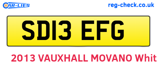 SD13EFG are the vehicle registration plates.