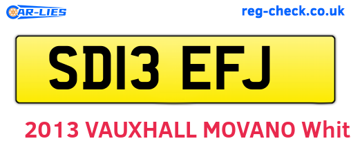 SD13EFJ are the vehicle registration plates.