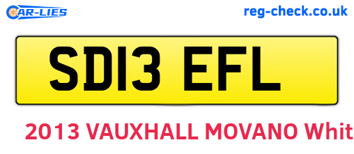 SD13EFL are the vehicle registration plates.