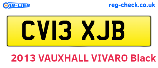 CV13XJB are the vehicle registration plates.