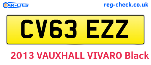 CV63EZZ are the vehicle registration plates.