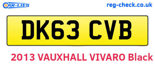 DK63CVB are the vehicle registration plates.