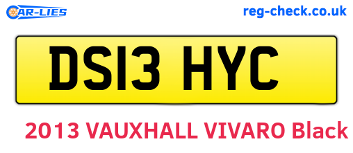 DS13HYC are the vehicle registration plates.