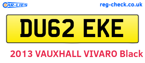 DU62EKE are the vehicle registration plates.
