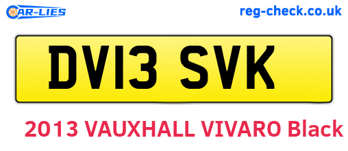 DV13SVK are the vehicle registration plates.