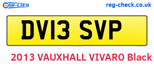 DV13SVP are the vehicle registration plates.