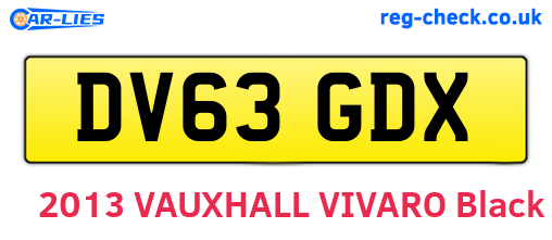 DV63GDX are the vehicle registration plates.