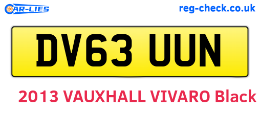 DV63UUN are the vehicle registration plates.