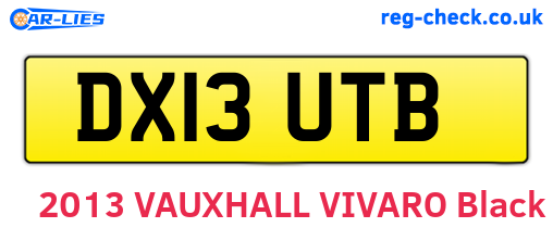 DX13UTB are the vehicle registration plates.