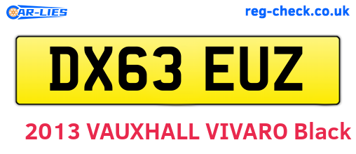 DX63EUZ are the vehicle registration plates.