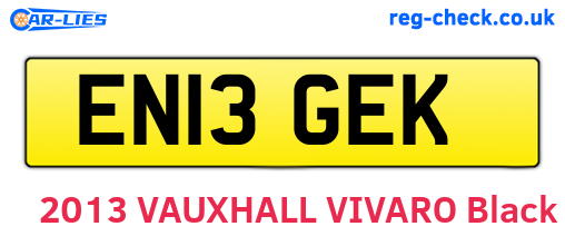 EN13GEK are the vehicle registration plates.