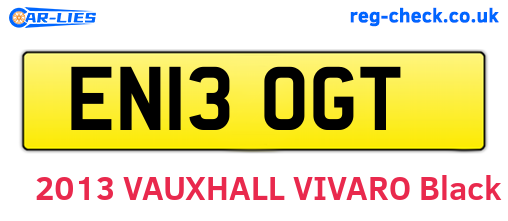 EN13OGT are the vehicle registration plates.