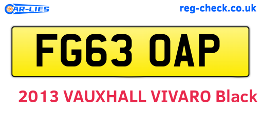 FG63OAP are the vehicle registration plates.