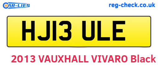 HJ13ULE are the vehicle registration plates.