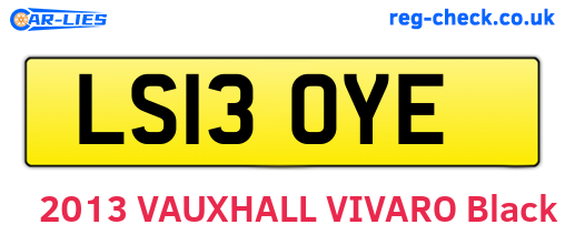 LS13OYE are the vehicle registration plates.