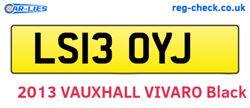 LS13OYJ are the vehicle registration plates.