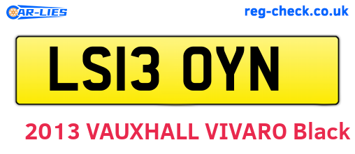 LS13OYN are the vehicle registration plates.