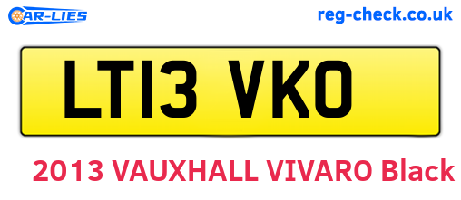 LT13VKO are the vehicle registration plates.