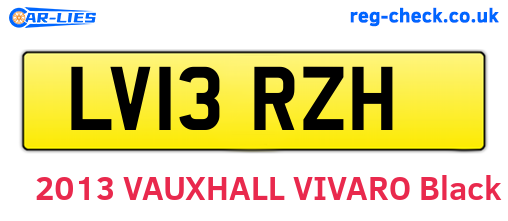 LV13RZH are the vehicle registration plates.