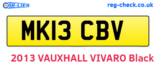 MK13CBV are the vehicle registration plates.
