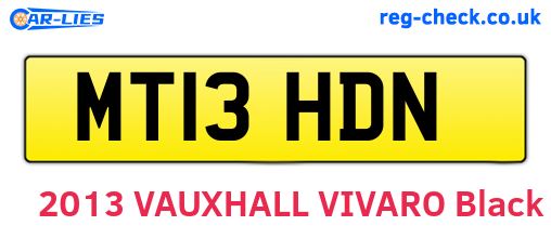 MT13HDN are the vehicle registration plates.