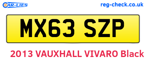 MX63SZP are the vehicle registration plates.
