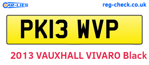 PK13WVP are the vehicle registration plates.
