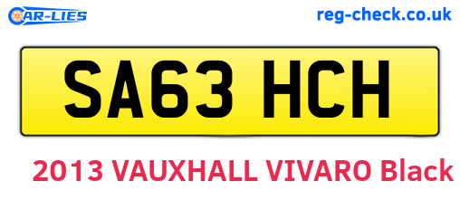 SA63HCH are the vehicle registration plates.