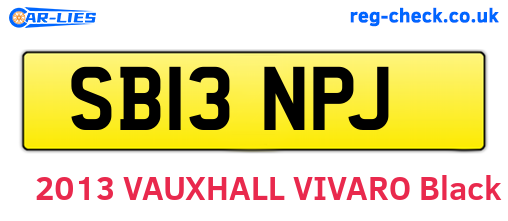 SB13NPJ are the vehicle registration plates.
