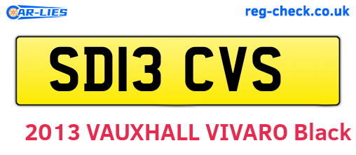 SD13CVS are the vehicle registration plates.