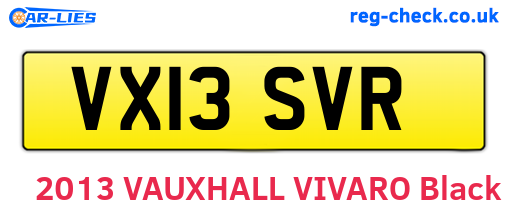 VX13SVR are the vehicle registration plates.