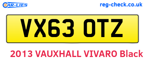 VX63OTZ are the vehicle registration plates.