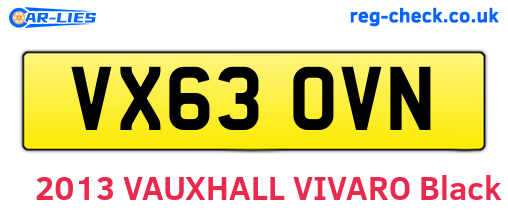 VX63OVN are the vehicle registration plates.